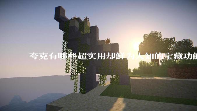 夸克有哪些超实用却鲜为人知的宝藏功能？