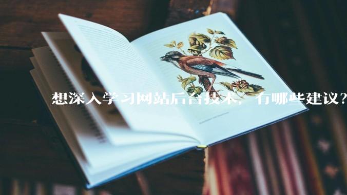 想深入学习网站后台技术，有哪些建议？