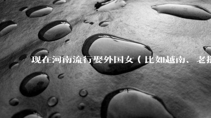 现在河南流行娶外国女（比如越南、老挝）结婚了吗？